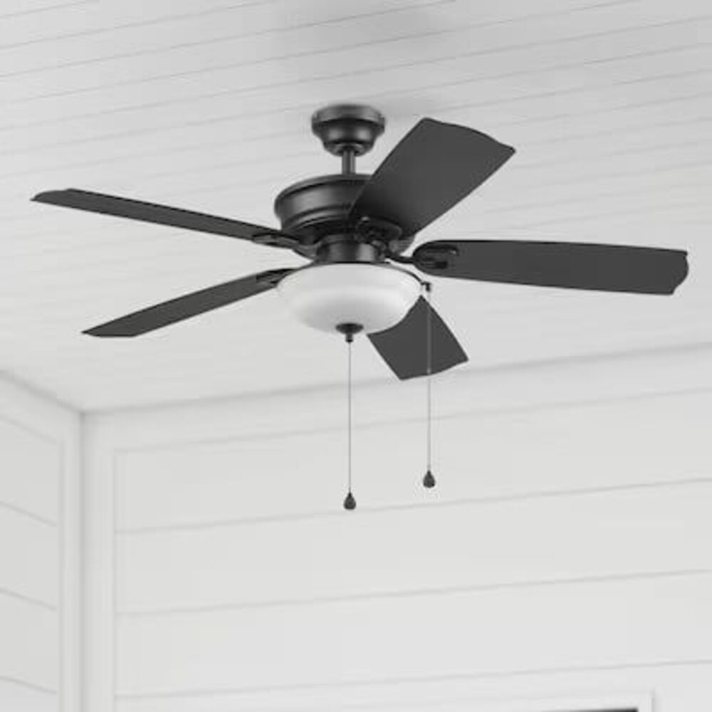 Harbor Breeze Echo Lake 52-in Matte Black with Matte Black Blades Uncovered Outd
